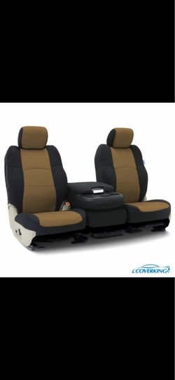 Coverking Neosupreme Seat Covers Tan/Black GMC Sierra – New