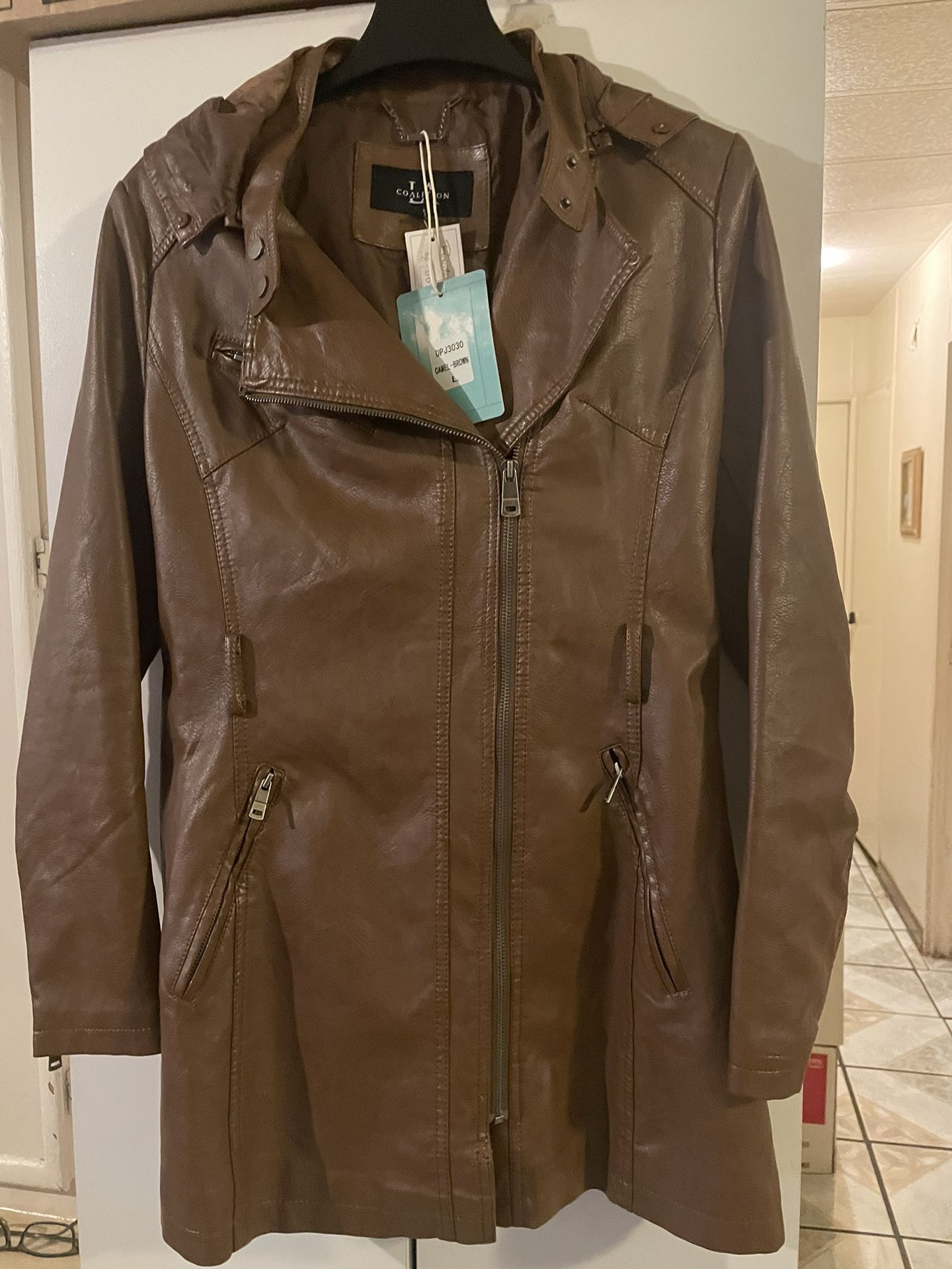 Leather Jacket For Woman Size L. 