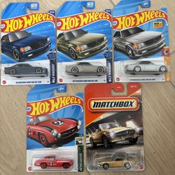 Brand New Unopened Hot Wheels Diecast Car Mercedes 5 Pack