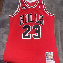 Authentic Micheal Jordan Bulls Finals Jersey Size Large