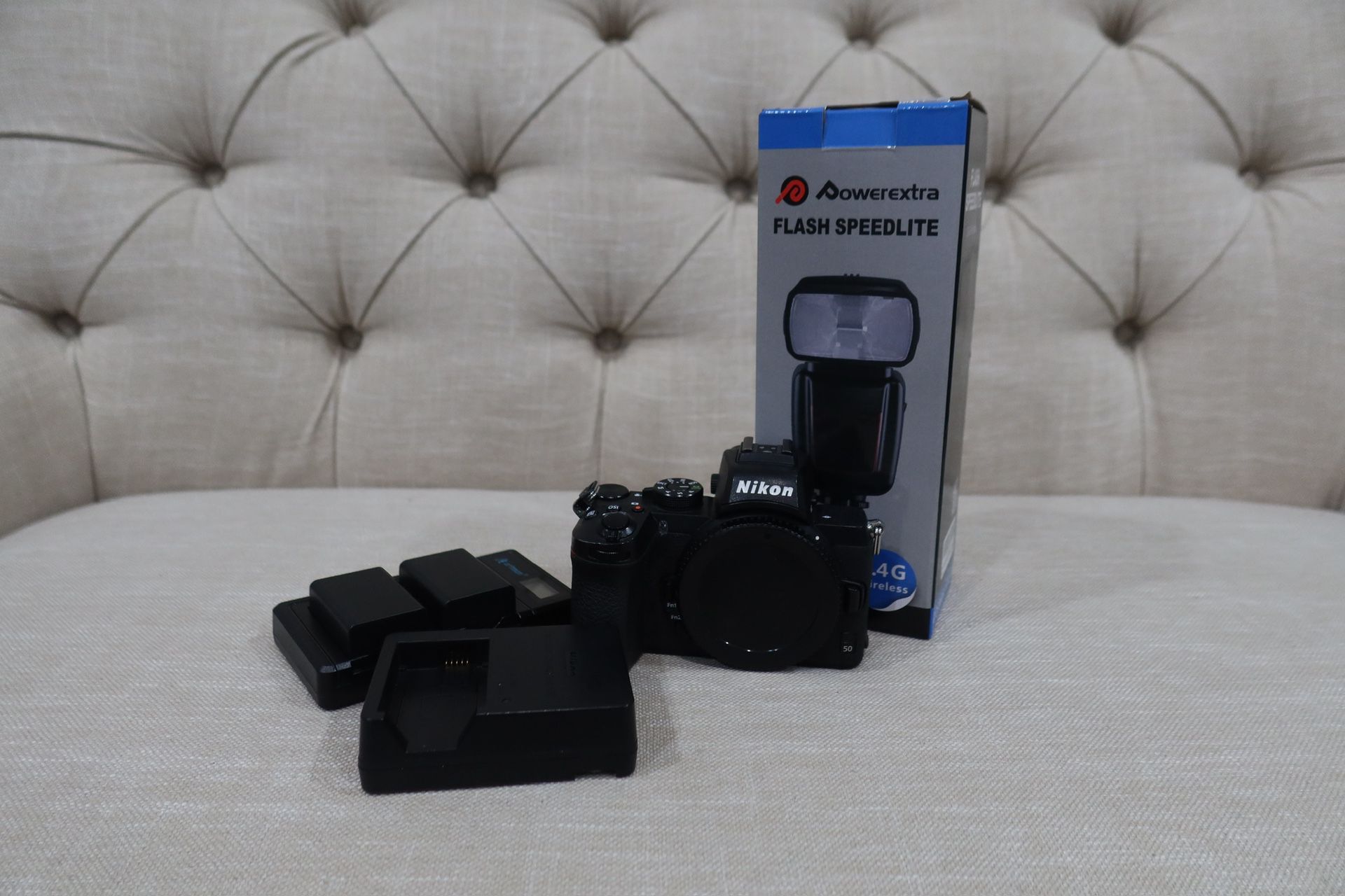 Nikon Z50 Extra Batteries And flash