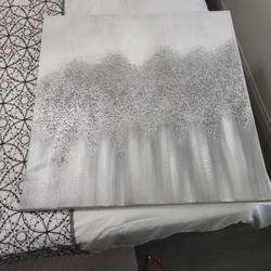 Portrait Grey And Silver Picture For Living Room