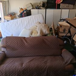 Leather Couch With Cover (free) 