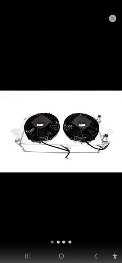 PLM Power Driven Tucked Radiator XL + 2 SPAL Fans Fits Honda B-Series, K-Series