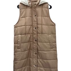 Long Puffer Vest Large 