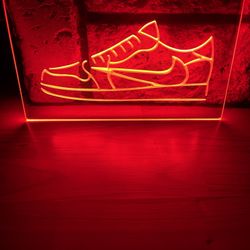 NIKE SHOE LED NEON RED LIGHT SIGN 8x12