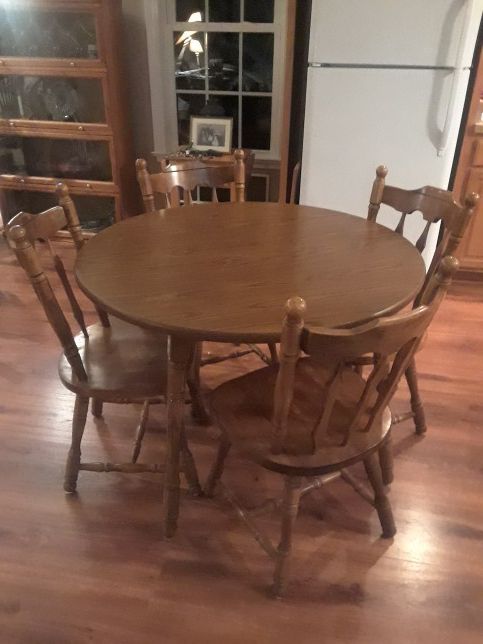 Solid wood dining table and chairs