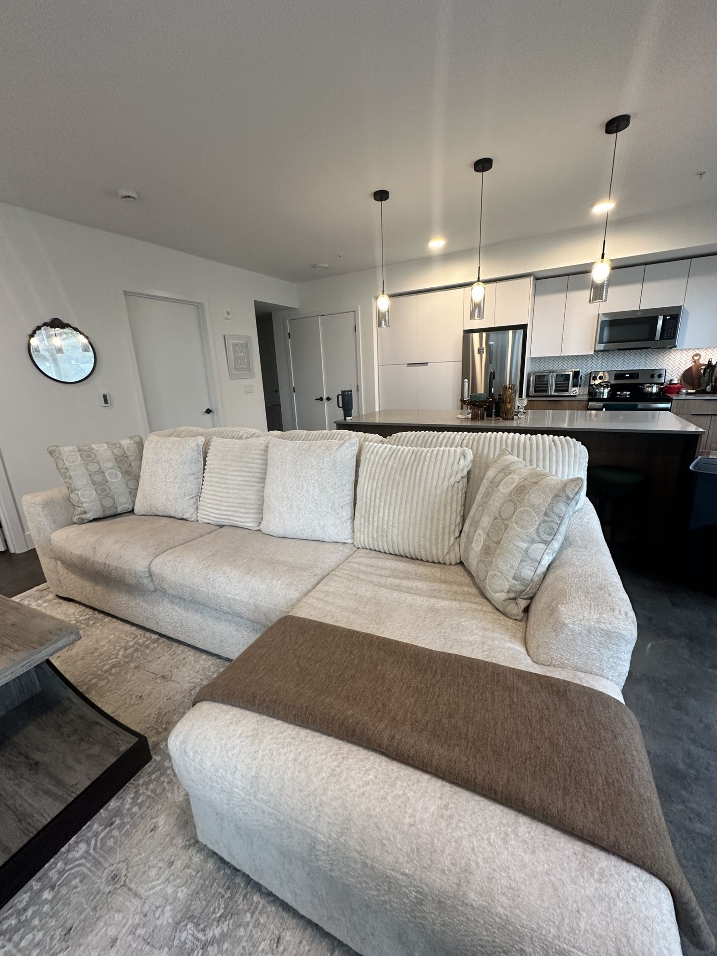 Chessington 2 Piece Sectional with Chaise - Ivory / Left Facing from Ashley’s furniture.