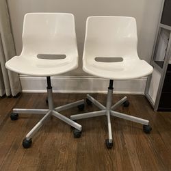 IKEA White Swivel Chairs - Pair