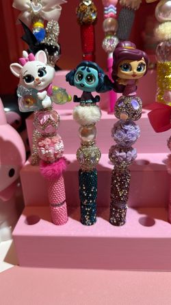 Decorative Rhinestone Doll Topper Pens Set of 3