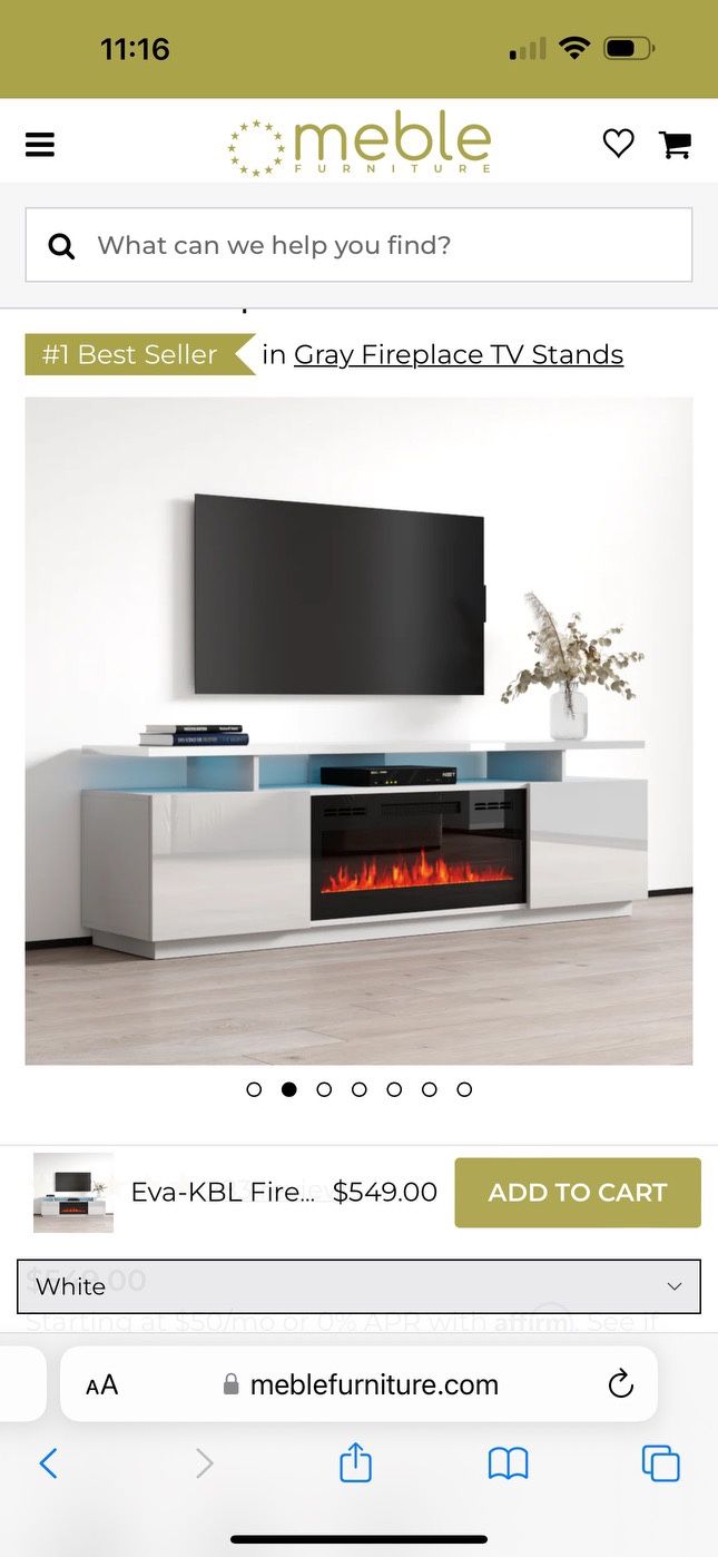 Eva-KBL Fireplace TV Stand