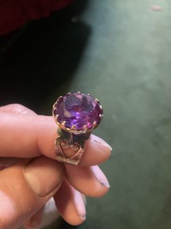 14K Gold 5ct Amethyst Ring
