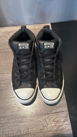 Converse All Star Black High Top Leather Chuck Taylors Men Size 11.5