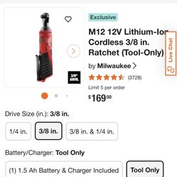 Milwaukee 3/8 Ratchet Cordless