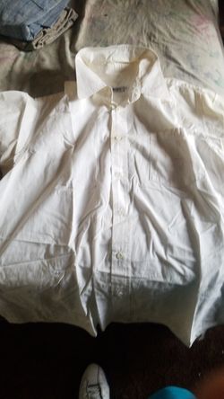 White moschino shortsleeve button up