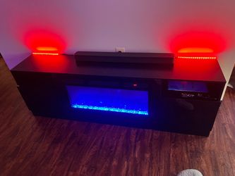 Electric Fireplace TV Stand with LED Lights