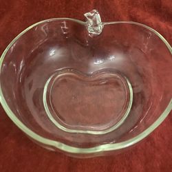 Vintage, clear, apples shaped bowl