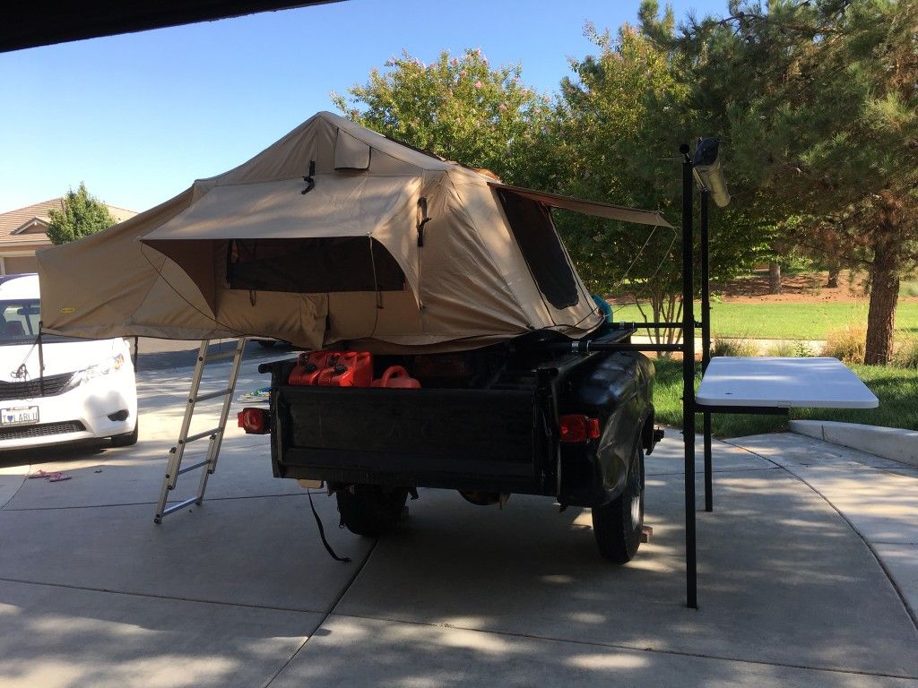 Camping trailer.