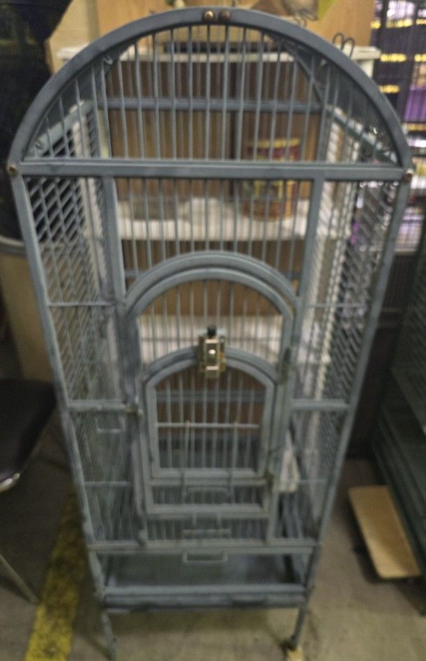 LARGE 18"x18"x52" Top-door Birdcage Parrot African Grey Conure Macaw Heavy Steel