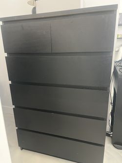 2 IKEA, tall dressers, dark brown black