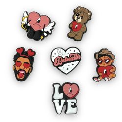 Bad Bunny Valentines Croc Charms