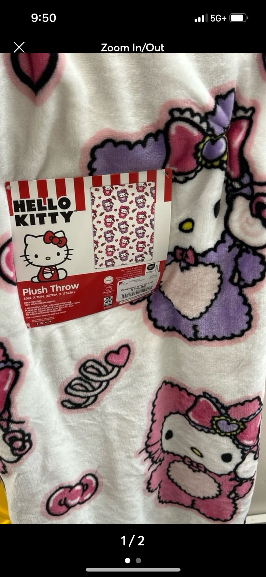Hello Kitty Valentines Day Throw Blanket
