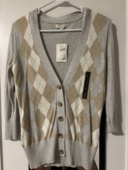 NEW Banana Republic Argyle Cardigan Sweater