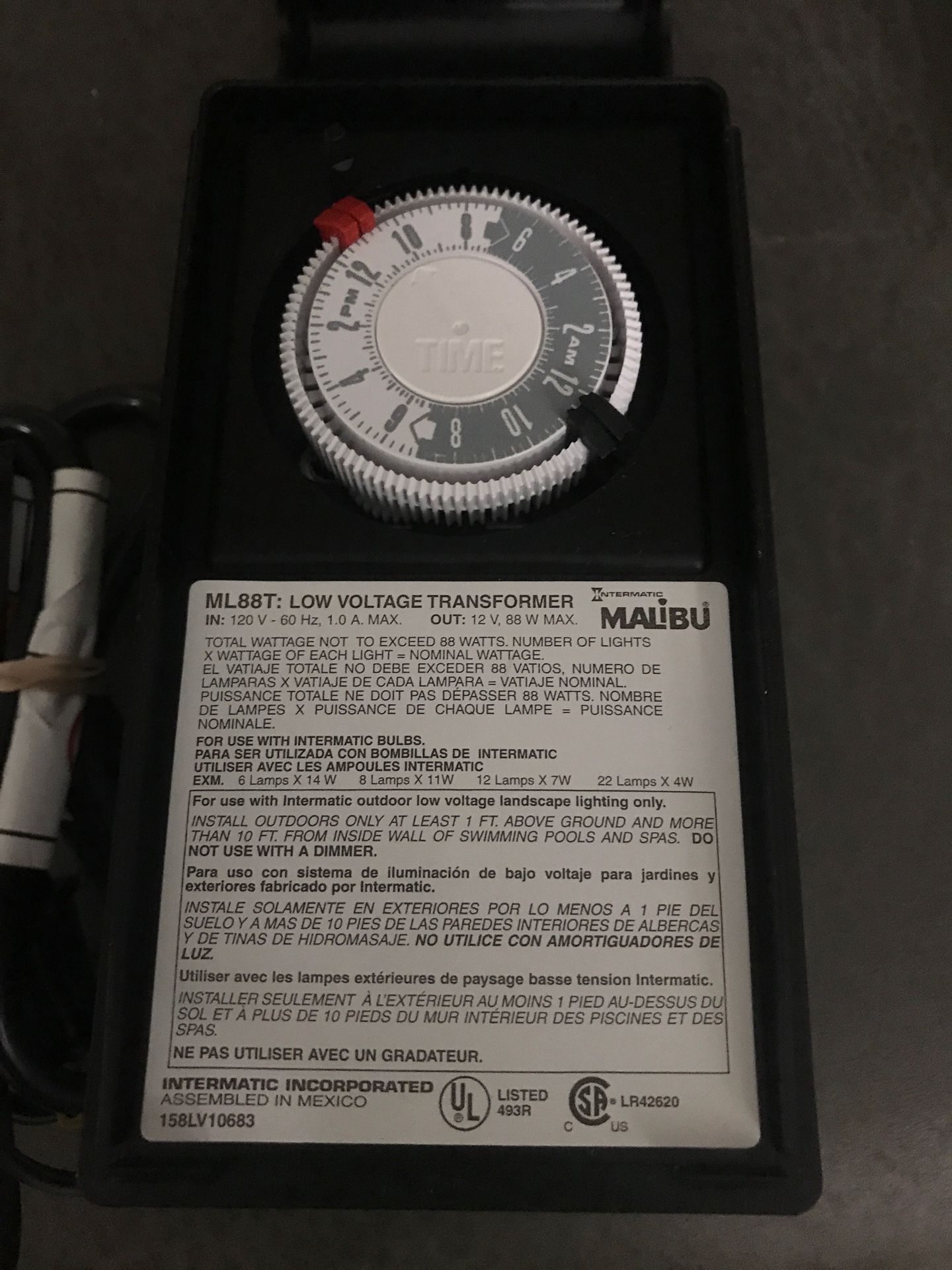 Malibu Intermatic ML88T Low Voltage Lighting Transformer Timer for Sale