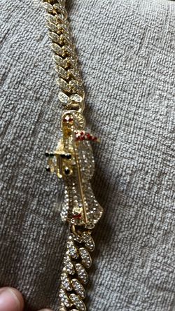 Santa Muerte bracelet, gold plated