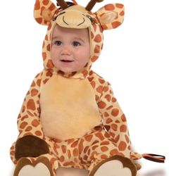 Amscan Junior Giraffe Halloween Costume for Babies, 18 Months, with Spotted Jumpsuit, Hood and Hoove Booties