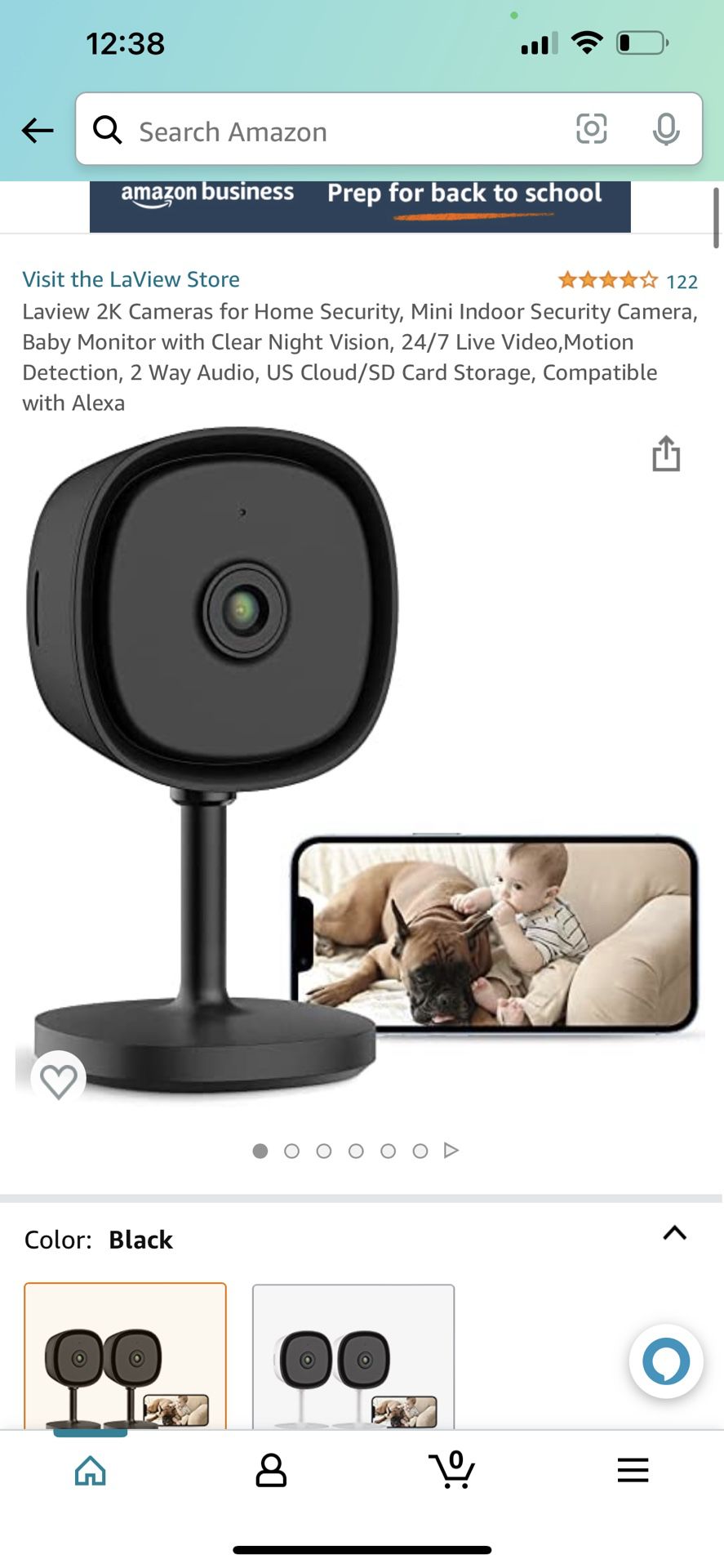 Laview 2K Cameras for Home Security, Mini Indoor Security Camera, Baby Monitor with Clear Night Vision, 24/7 Live Video,Motion Detection, 2 Way Audio,