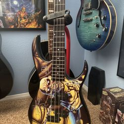 Ibanez Iron Maiden Bass Signed By Derrick  Riggs Artist And Creator Of EDDIE