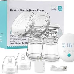 Elebebe Double Electric Quiet Hygienic BPA Free 4 Modes 8 Suction Levels Breast Pump Kit