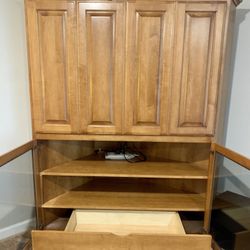 Maple Wood Corner Tv Storage Cabinet