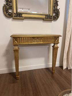 Decorative Gold Console Table / Entryway Sofa Table – Classic Roman Style