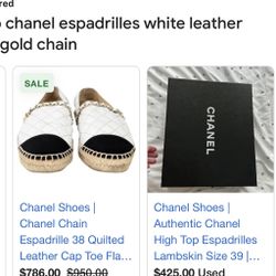 Brand New Women’s Chanel Leather Espadrilles 