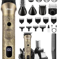 Ufree Beard Trimmer for Men, Electric Razor Shaver, Cordless Hair Clipper Shaving Kit for Mustache Body Nose Ear Hair Facial, Adjustable Beard Groomin