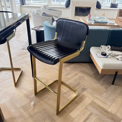 CB2 Rake Black Bar Stool Set by Kravitz Design