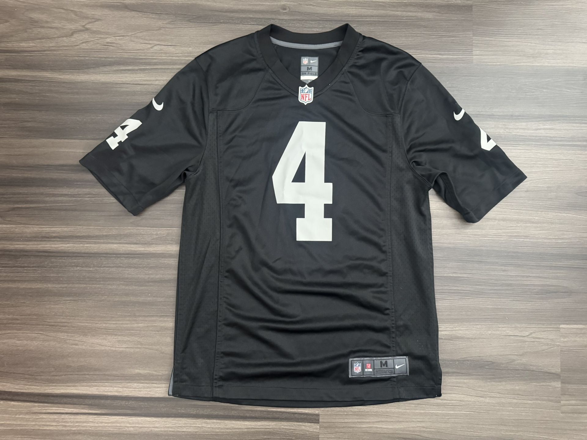 Nike Las Vegas Raiders Derek Carr #4 NFL On Field Home Jersey Men’s Medium 