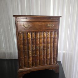 Theodore Alexander Faux Book Fronted Side End Wine Table Butlers Tray Drawers