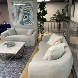 Carmel Bouclé Teddy Sherpa Living Room Set / 2pc  Muebles de Sala