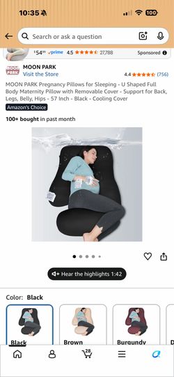 MOON PARK Pregnancy Pillows for Sleeping - U Shaped Full Body Maternity Pillow with Removable Cover - Support for Back, Legs, Belly, Hips - 57 Inch - 