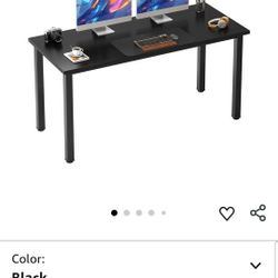 Need 54.3 Inch Large Computer Desk, Modern Simple Style Desk for Home Office, Basic Writing Table for Study Student, Black