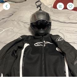Motorcycle helmet and jacket