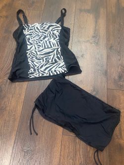 Women’s black white bathing suit size 14 D or large by apt 9 #2