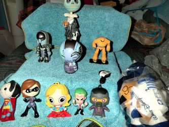Various Keychain Bobbleheads and Collectible Characters. Used, Like new or New.