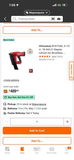 21% Framing nailer