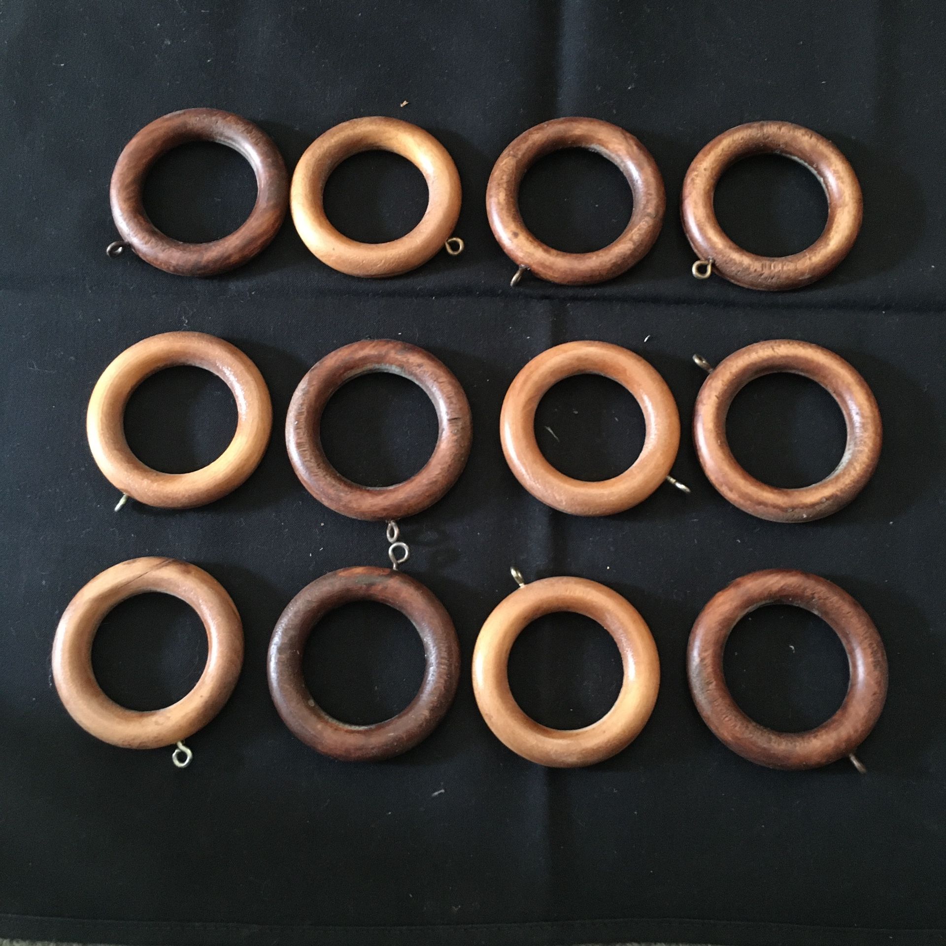 Classic Wooden Curtain Rings, Set Of 12