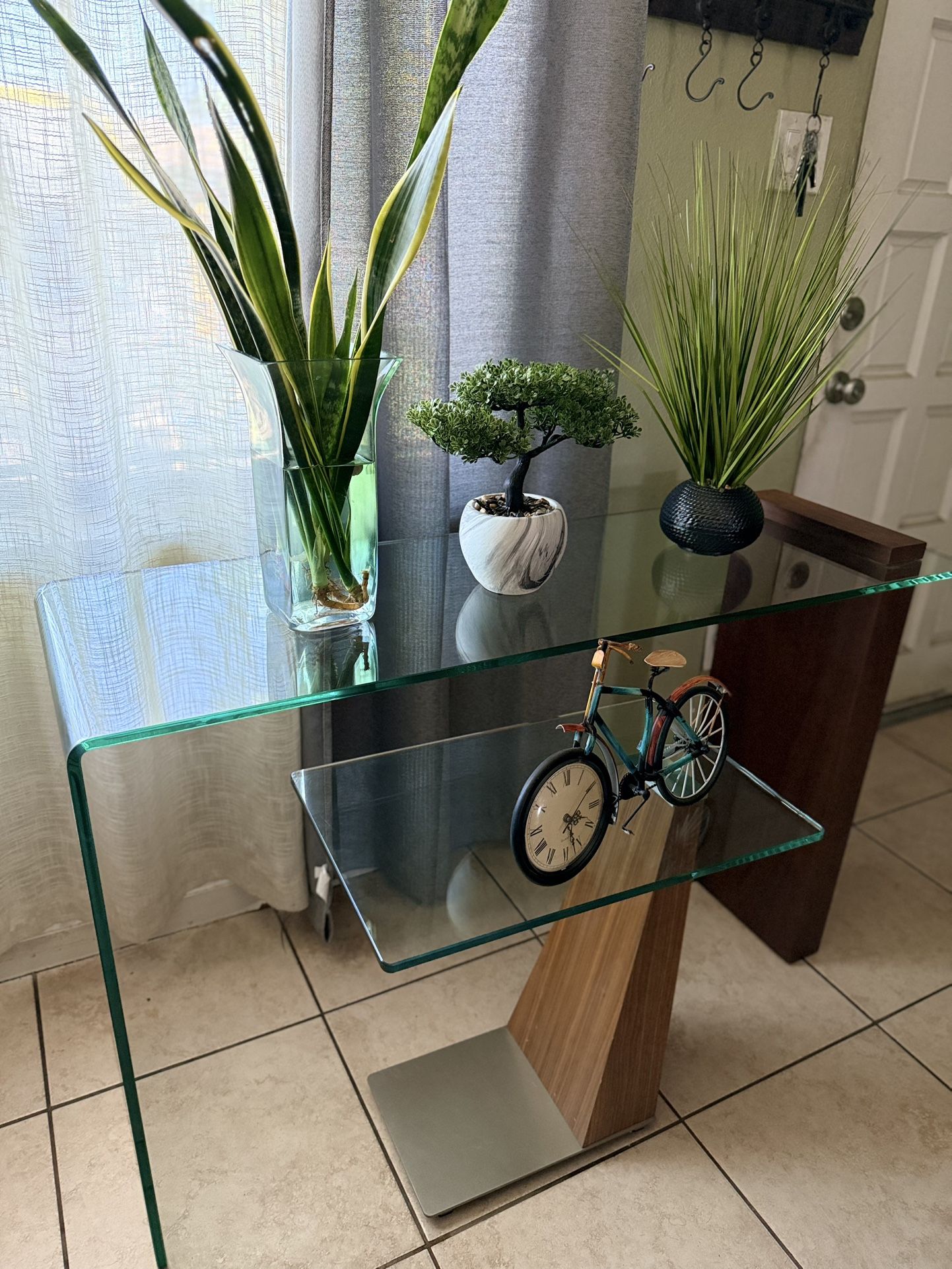 Casabianca Furniture BUONO Walnut Veneer w Glass Console Table by Casabianca Home 