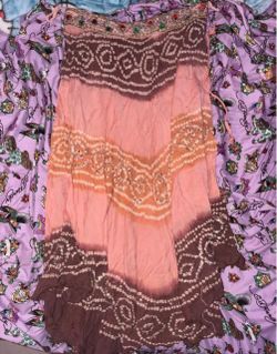 Tie-Dye Boho Skirt with Embellished Waistband